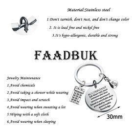 FAADBUK Accountant Keychain Auditor Gift Accounting Major Gifts CPA Graduation Gift, Accountant Keychain, Small