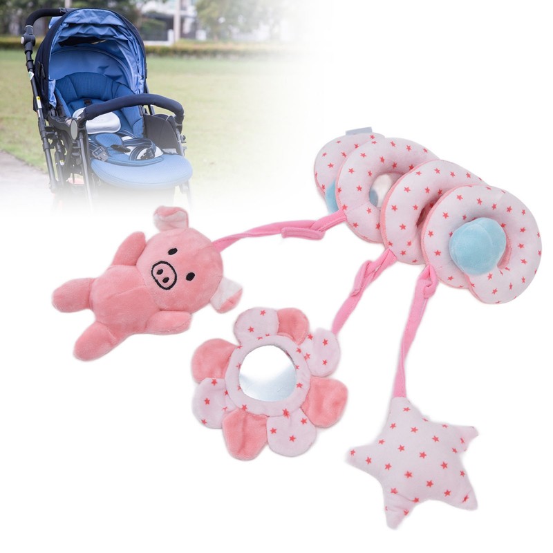 Baby Plush Animal Stroller Toys Spiral Activity Hanging Toys Ringing
