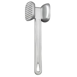 HIC Kitchen Non-Stick Dual-Sided Meat Tenderizer Mallet Marinating Prep Tool, Toothed And Plain Heads, Silicone-Coated, For Flattening Cutlets And Tenderizing Meat