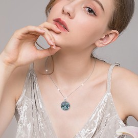 Tree of Life Necklace 925 Sterling Silver Abalone Shell Cross Pendant Religious Jewelry for Women Men Mom Wife Friend for Valentine Birthday Christmas Jewelry