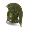 Marinakis Handmade Metal, Bronze Green Oxidation Greek Corinthian Helmet 5"