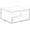Basicwise Stand Shelf Wood Office Desktop Compartment Organizer, White