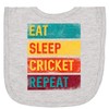 inktastic Cricket Sports Eat Sleep Cricket Repeat Newborn Bib Heather