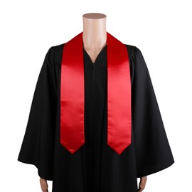 SAMDEEMI Unisex Adult Plain Graduation Stole Sash, match the graduation gown for Academic Commencements, 60'' long, red