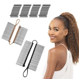 Banana Hair Clip 2 Pieces 20 and 30 Teeth Banana Comb Clips with 48 Small Hair Clips Stretchy Hair Accessories for Thick Wavy Kinky Natural Curly Hair