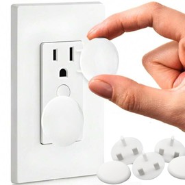 Plug Socket Covers UK for Child Proofing and Shock Prevention - Baby Safety Socket Cover - White - 20 Pack