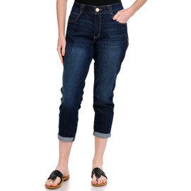 Democracy womens Petite "Ab"solution Crop Jeans, Dark Indigo, 8 Petite US