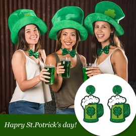 St. Patrick'S Day Earrings for Women Shamrock Dangle Earrings St Patty'S Jewelry Gift Green Drop Earrings for Girls