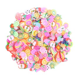 LALAFINA DIY Nail Art Slices Clay 300 Pcs Assorted Fruit Shapes Watermelon Strawberry for Nail Decorations