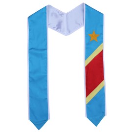 Del Mex Graduation Country Flag Stole Embroidered Sash Scarf (Congo)
