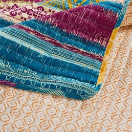 Greenland Home Southwest Throw, Fuchsia, Spruce, Blue, White, Green, 50" x 60"