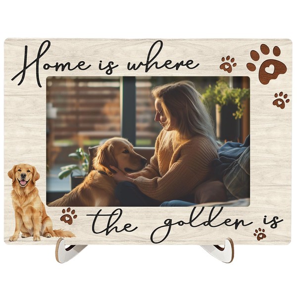 Nrleey Golden Retriever Picture Frame 4x6 - Golden Retriever Gifts