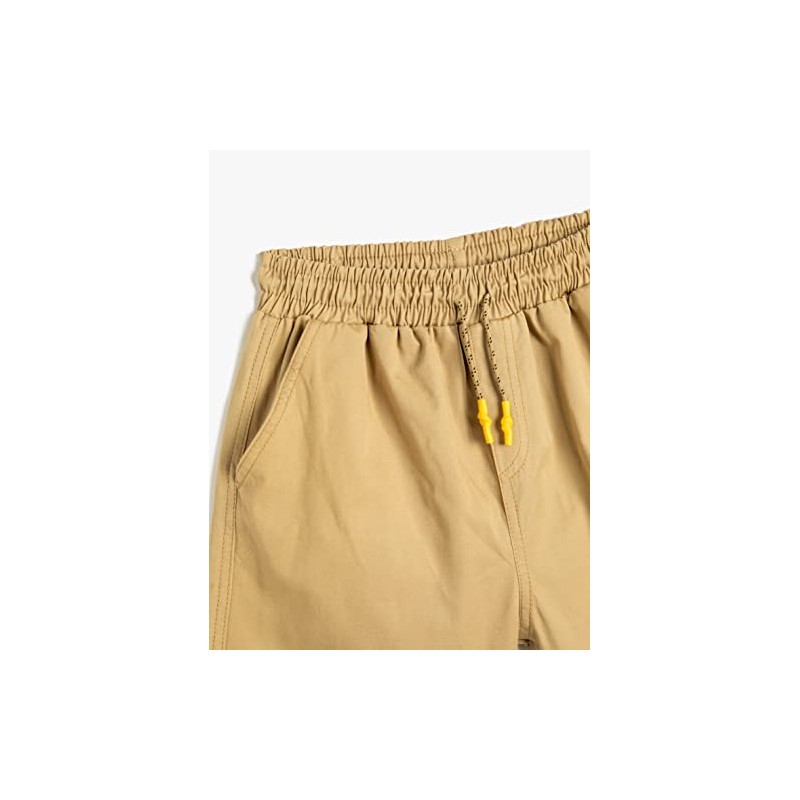 Koton Boys's Canvas Pockets Drawstring Cotton Shorts, Camel (100)