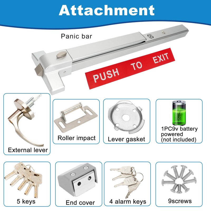 suermany Commercial Door Push Bar Panic Exit Device with Exterior