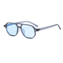 YAMEIZE Retro Pilot Sunglasses for - Women Men Classic Double Bridge Vintage Style Sunglasses UV400 Protection Square Eyewear Driving