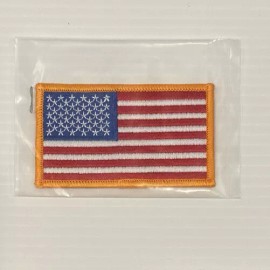 Unbranded AMERICAN FLAG PATCH embroidered iron-on Orange BORDER USA Military Tactical Unit