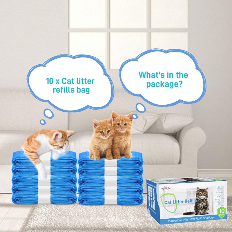 10 Pack Cat Litter Refill Bags 100% Enhanced Odor Control