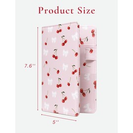 Mymazn Server Books for Waitress Book Waiter Book, Serving Book with Money Pockets, Cute Waitress Accessories Fits Server Apron, Pink Cherry