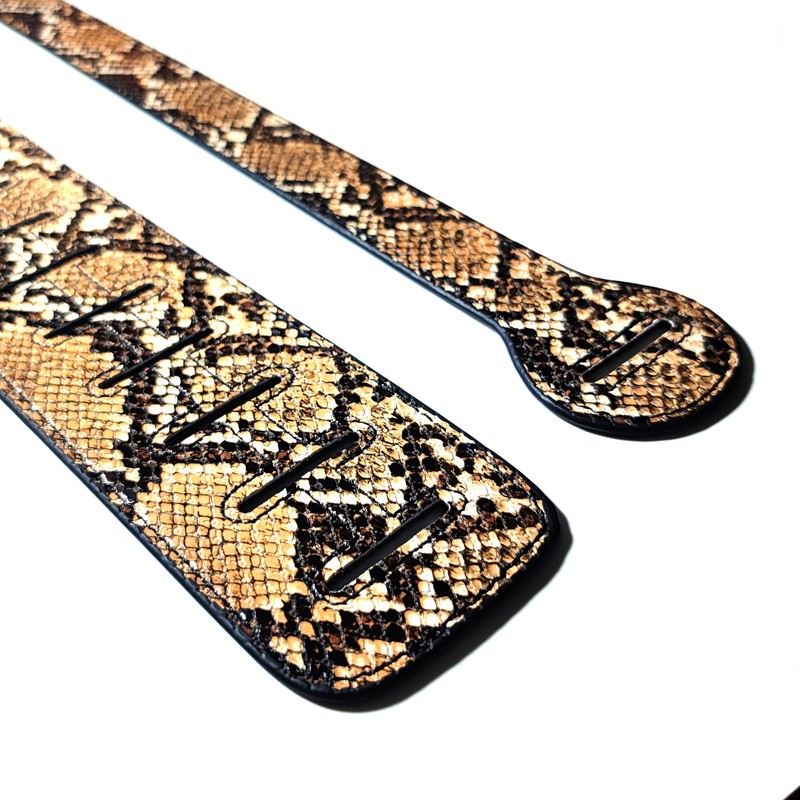 GeekPromise Snakeskin Texture Beige Guitar Strap Body Strap Suitable For