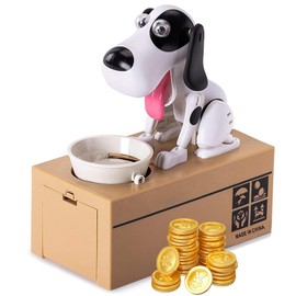 Xrten Hund Spardose, Welpen-Sparschwein, Hungriger Hund Spardose, Münze Kaut Spielzeug Spardose, Frisst Geld Hund Spardose für Kinder Dekoration Geschenk Spielzeug