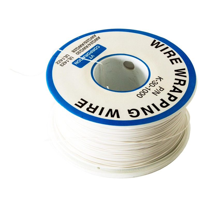 1000 Feet White 30 Gauge Solid Kynar Wire Wrap, PVDF
