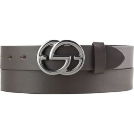 BELTINGER EMIL Women's Belt Made of Full Cowhide Leather 3 cm Narrow Leather Belt for Women 30 mm Black Metallic, Brown, black metallic, 95 cm (Gesamtlänge 110 cm)