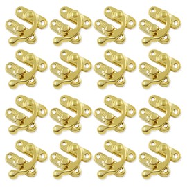 Bonsicoky 30Pcs Swing Arm Right Latch Hook Hasp, Wooden Jewelry Box Decorative Horn Lock for Jewelry Storage Box, Gold