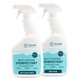 Clean Republic Multi-Purpose Disinfectant, Cleaning Spray, 32 Fluid Ounce Bottle, 2-Pack