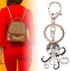 2PCS Cute Octopus Crystal Rhinestones Keychain Animal Keyring Car &