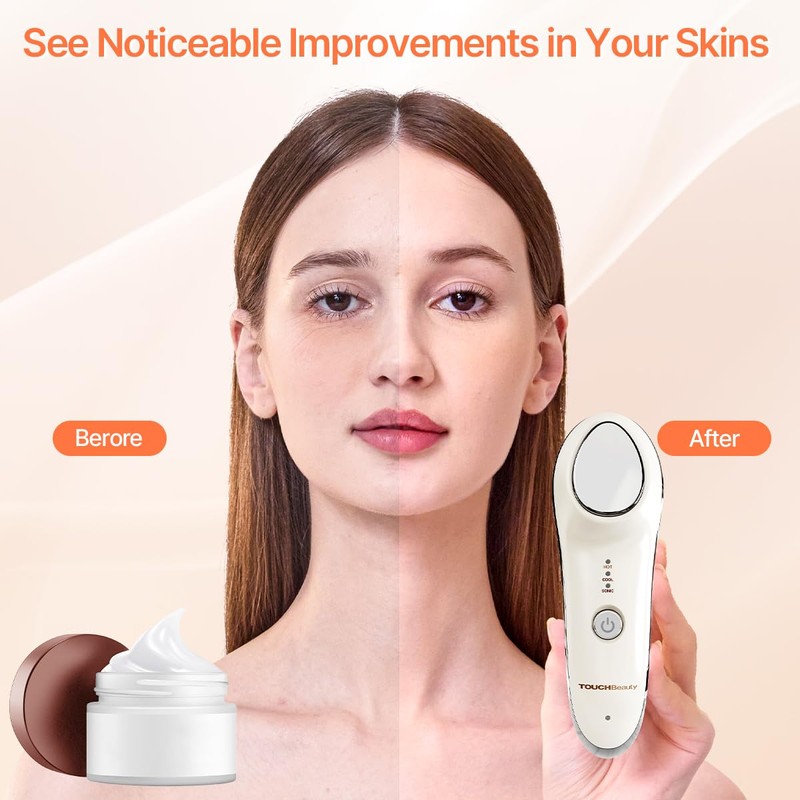 TOUCHBeauty Hot & Cold Facial Massager - Handheld Vibration Skin