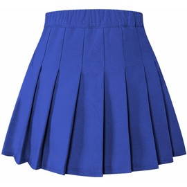 SANGTREE Falda plisada para mujeres con cómoda banda elástica, 2 años - US 2XL, Azul Royal, L