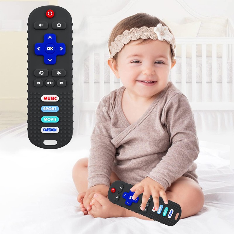 2 Pack Remote Control Shape Teether for Baby,Babies Toy, TV