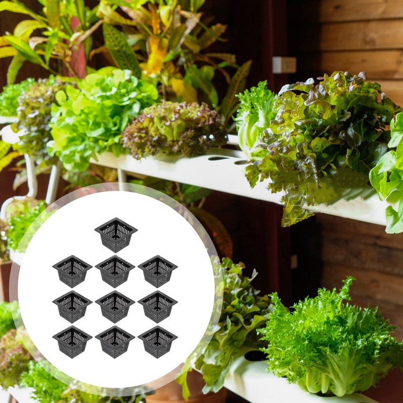 Juego de 10 cestas de plástico para plantas de estanque