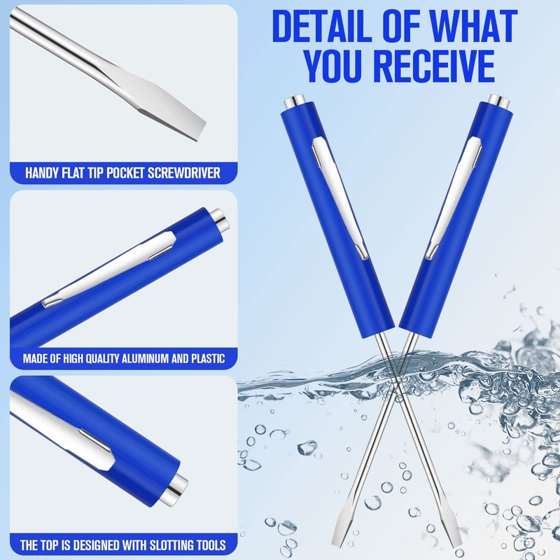 Minatee 30 Pcs Pocket Screwdriver Mini Tops and Pocket Clips