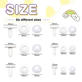 TOAOB 16 Set Doll Joints Assorted Size White Plastic Animals Joints Bear Making Accessories for Doll Making Limbs and Head Joints