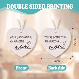 Rislobx You’re Going to Be an Amazing Mom Ceramic Heart Keepsake, New Mom Gift for Women, Inspirational Pregnancy Gift for Expecting First Time Mom