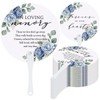 Teling 100 Pcs Funeral Favors Round Fans Bulk Plastic Handheld