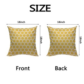 HOSNYE Bee Honeycombs Throw Pillow Case Cushion Covers Yellow and White Abstract Pattern Cotton Linen for Couch Bed Sofa Car Waist 18 x 18 inch