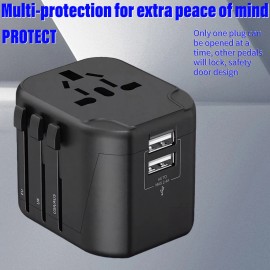 Unbranded 5 in 1 Universal Travel Adapter 10A Power Adapter with 2 USB-C 2 USB-A Ports
