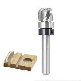 Pattern Flush Trim Router Bit 1/4 Shank, 3-Flute, 1/4" Radius, 1/2" Dia, 3/8" Height, Carbide Head Bowl & Tray Router Bits, Round Nose Cove Juice Groove Router Bit, for Making Wood Bowls/Trimming