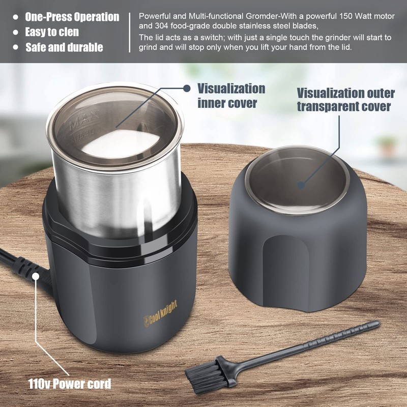 COOL KNIGHT Herb Grinder [large capacity/fast/Electric ]-Spice Herb Coffee Grinder