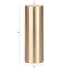 Mega Candles 3 pcs Unscented Solid Gold Pillar Candles, Hand