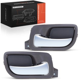 A-Premium Inside Interior Door Handles Compatible with Honda Accord 2003 2004 2005 2006 2007, Sedan, Brown Housing with Chrome Lever, 2-PC Set, Rear Driver and Passenger Side
