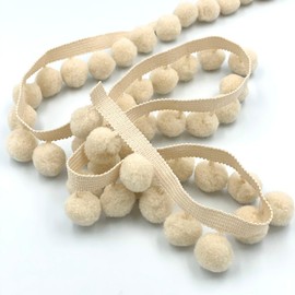 Craft Cult Jumbo Pom Pom Bobble Trim Braid - 10 Metre Roll (712 - Oatmeal Peach)