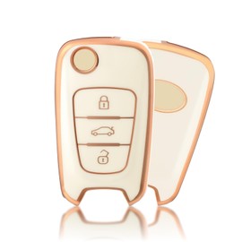 OFFCURVE Car Key Case - Key Fob Cover - 3 Buttons - Compatible with Hyundai Elantra, i10-i40, ix20-ix55, Santa Fe, Verna, Sportage, Carens, Forte, Avante