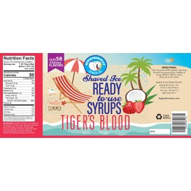 Tigers Blood Ready to Use Shaved Ice or Snow Cone Syrup Gallon (128 Fl. Oz)