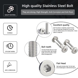 SULIUDAJI Set of 20 connecting screws M4 x 30 mm 304 stainless steel, 20 x furniture screws, 20 x sleeve screws, A2 V2A cabinet connectors, furniture connectors, cabinets, wooden boards
