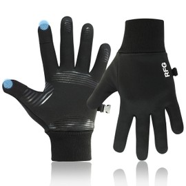 Repton Fitness Gears RFG Winter Warm Gloves, Windproof Water-Resistant Thermal Non-slip Touchscreen Gloves MTB Gloves Black for Men Women Running Cycling Driving Hiking Skiing Climbing (Black, S)