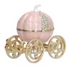 Jewelry Organizer White Golden Pumpkin Carriage Shape Rhinestone Storage Box
