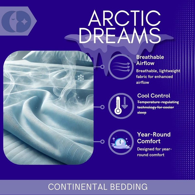 Arctic Dreams Cooling Duvet Protector with Zipper Closure by Continental